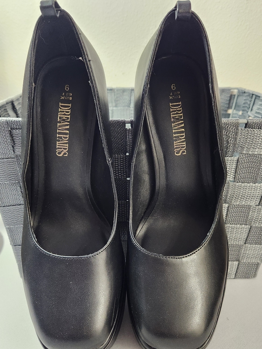 ⭐️NEW Dream Pairs Black Double Platform Chunky Block Heel Pumps Size 9